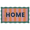 Scalloped Coir Welcome Doormat, 16 x 28 Inch Entrance Mat,Stripe,Classic