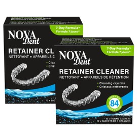 Novadent Retainer Cleaner – for Aligner, Night Guard, Mouthguard, Sports Guard - 168-Day (2 x 12 sachets)