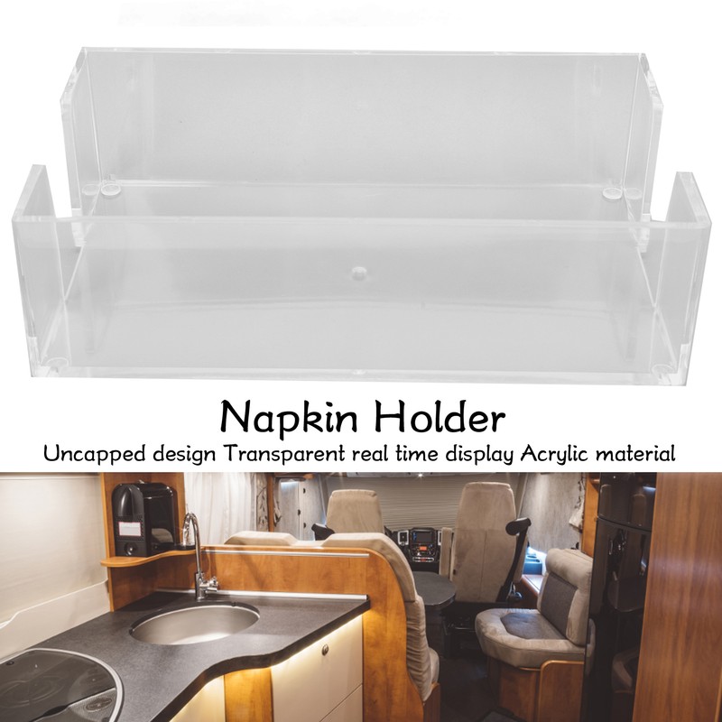 Acrylic Napkin Holder Transparent Uncapped Bathroom Napkin Holder for 23x14x6cm