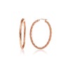 Rose Gold Flashed Sterling Silver 3mm Oval Twist Hoop Earrings,
