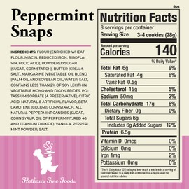 Flathau’s Fine Foods, Gourmet Shortbread Cookies, Handcrafted All Natural Artisan Bites, Southern-Baked Sweet Snaps with a Buttery Finish (Peppermint, 8oz)