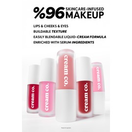 cream co. Glow Tint for Lips, Cheeks and Eyes, Moisturising with 5 Hyaluronic Acid Types, Peptides and Ceramides, Long Lasting, 5 ml G | Rich Berries - 5 ml