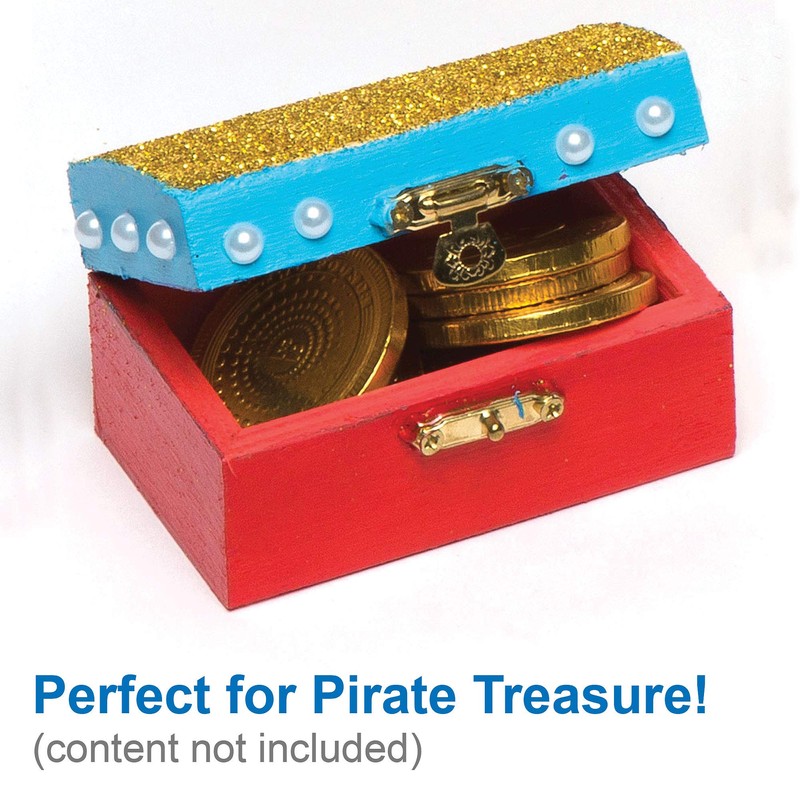 Baker Ross ET127 Mini Wooden Jewellery Box Treasure Chests, Creative