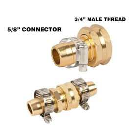 Garden Hose Repair Connector with Clamps, Fit for 3/4" or 5/8" ，Male and Female Garden Hose Fittings 3 sets