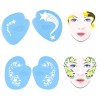 Unbranded 7styles Flower Butterfly Stencil Reusable Face Paint Kit for