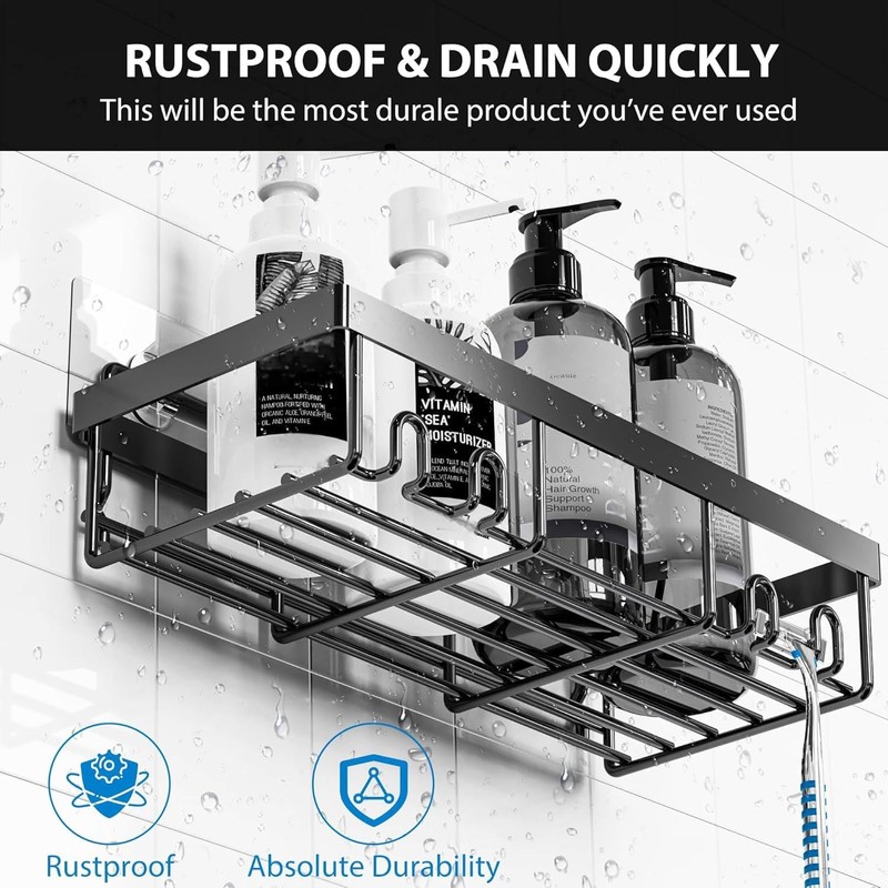 Moforoco Adhesive Shower Caddy Organizer Shelves Rack - 5 Pack