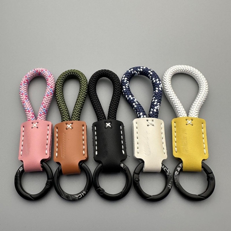 Aluminum Alloy Dinosaur Charm Paired with a Hand-woven Bracelet, Keychain
