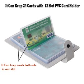 Stealodeal Leatherite Double Zipper Card Holder, Grey, Minimalist