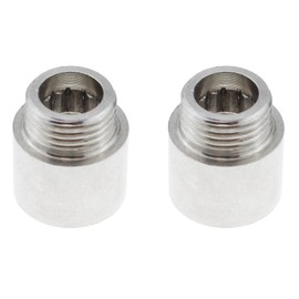 Maxmoral 2PCS 1/2PT Male to 1/2PT Female Shower Head Extension Arm Silver Stainless Steel 20mm Arm Length Shower Head Casting Pipe Fitting Coupler