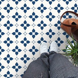 MORCART 20 Sheet 7.87" x 7.87" Peel and Stick Floor Tile Waterproof Vinyl Flooring DIY Flooring for Bathroom, Kitchen, Fireplace, Pet House, Stairs, Bedrooms, Wall (Dark Blue)