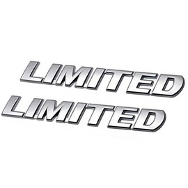 2pcs Limited Metal Emblem Badge Letter Plate Side Rear Trunk Tailgate Decal (Silver)