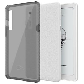 TUDIA SKN Clear Designed for Onyx Boox Palma 2 Case Back Cover, [Reinforced Corners] Shockproof Slim Anti-Yellowing Silicone Gel Transparent Back Lightweight Grip TPU Bumper (Black)