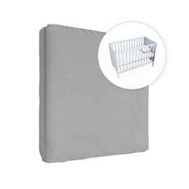 Jersey 100% Cotton Fitted Sheet for 140 x 70 cm Toddler Baby Cot Bed Mattress (Grey)