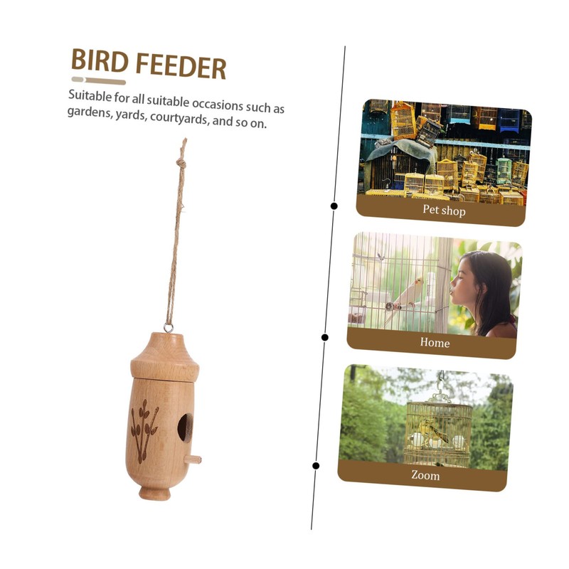CAXUSD Outdoor Wooden Bird Feeder Hanging Hummingbird Feeder for All