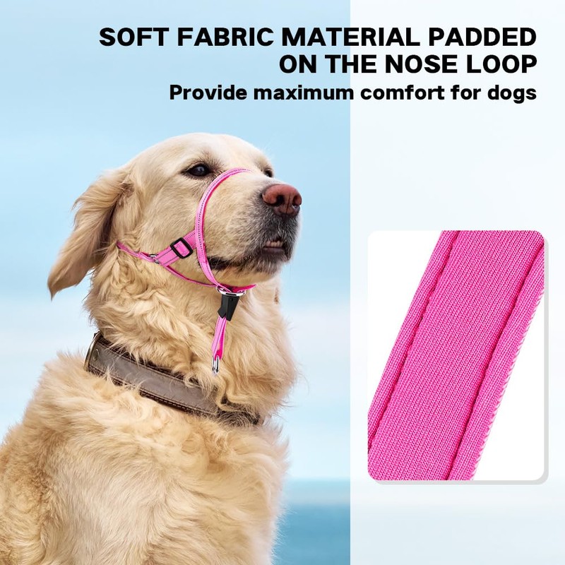 DOMIGLOW No-Pull Dog Headcollar - Reflective Halter Collar for Dogs,