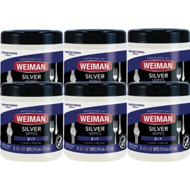Weiman Silver Wipes - Jewelry Wipes 6 Pack - Cleaner and Polisher for Silver Jewelry Sterling Silver