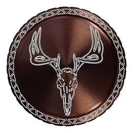 DipLidz Engraved Snuff lid Deer Skull (Brown, 5250-Copenhagen Plastic -Skoal-Redman-Kayak)