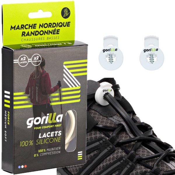 Gorilla - Elastic Shoelaces without Tying for Hiking - Fast,
