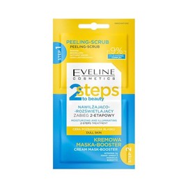 Eveline Cosmetics 2-Step to Beauty Moisturising & Illuminating 2-Stage Facial Treatment - Deep Cleansing Exfoliating and Creamy Booster Mask