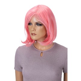 CAISHA by PRETTYSHOP SH032l Bob Wig, Short Hair Cosplay, Theatre Show, Heat-Resistant Synthetic, Straight, Pink