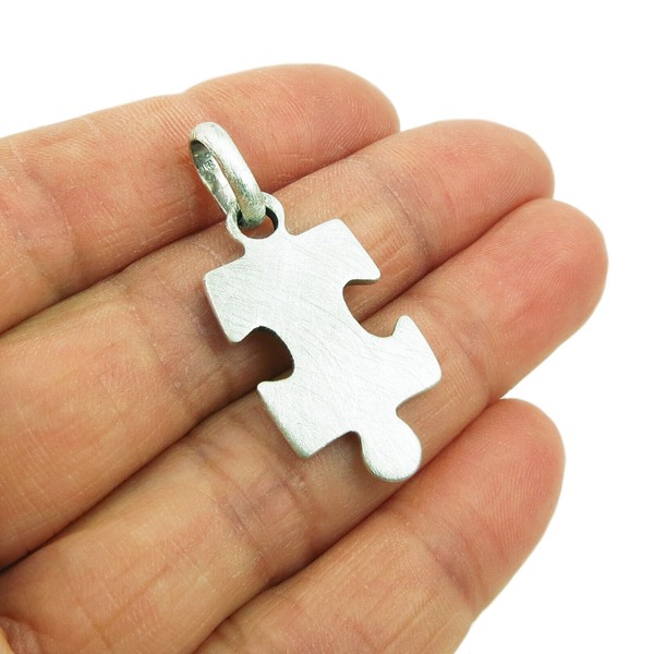 Jigsaw Puzzle Piece 925 Sterling Silver Pendant