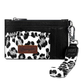 Montana West X Wrangler Credit Card Holder Leopard Print Womens Wallet Slim Credit Card Wallets, Card Cases & Money Organizers Keychain Wallet with Wristlet Strap