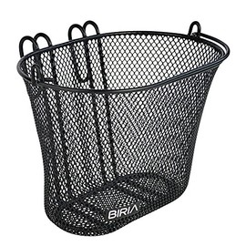 BIRIA Basket with Hooks RED, Front, Removable, Wire mesh Small Kids Bicycle Basket, RED