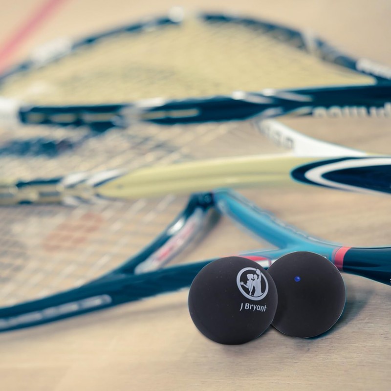 J Bryant Squash Balls 4 Pack, Single Blue Dot Rubber
