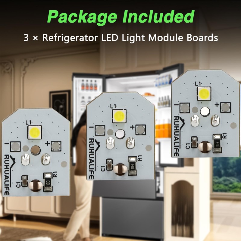 RUHUALIFE 3 PCS Refrigerator LED Lights Refrigerator Bulbs Refrigerator Lamp