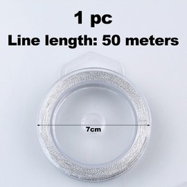 1 Roll 50 m Gold Thread 0.4 mm Craft Cord Christmas Baubles Glitter Ribbon Nylon Yarn Gold Yarn for Crafts Wedding Decorating or Gift Wrapping (Silver)