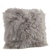 Fennco Styles Genuine Mongolian Lamb Fur Decorative Filled Throw Pillow