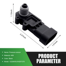 Eratus 1 PC Car Fuel Tank Pressure Sensor, Vapor Vent Fuel Tank Pressure Sensor for Solves ABS Fault Light Flashing, Replacement #16238399,9377680,09377680,16196060, for Delphi III (Black)