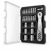 23-in-1 Right Angle Ratcheting Screwdriver Set – 36-Tooth Mini Ratchet