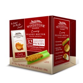 Windstone Farms Creamy Peanut Butter 32ct 1.15oz Snack Packet, 1.15oz Snack Packets