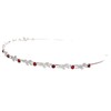 Flexible Elegant Vine Design Headband Tiara - Silver Plated Red