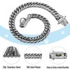 BAOBOTE Silver Chain Dog Collar,16MM 18K Heavy Duty Cuban Link