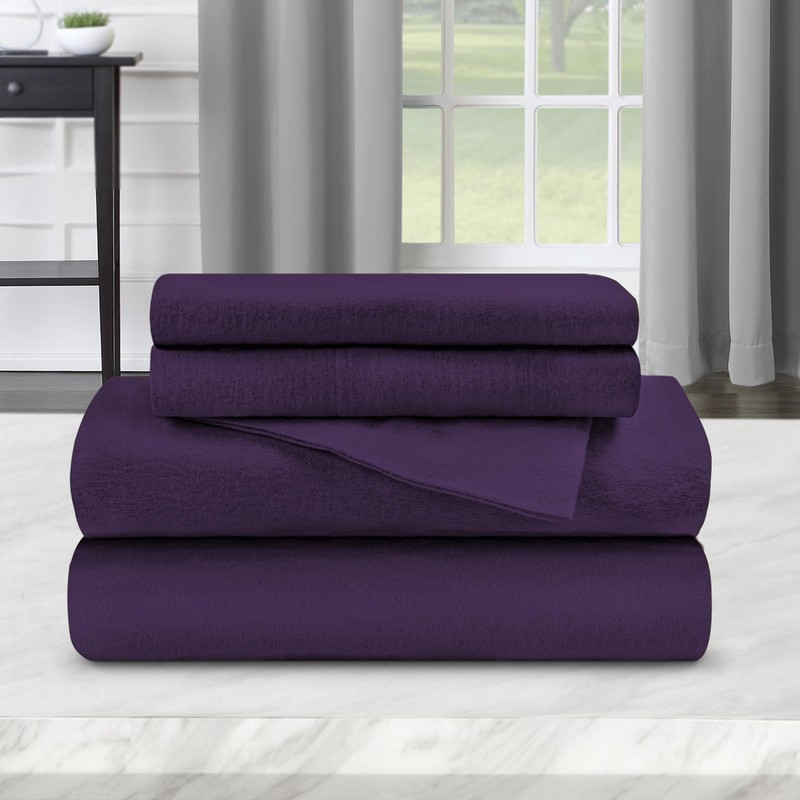 Superior Flannel-SH Sheet Set, Queen, Purple