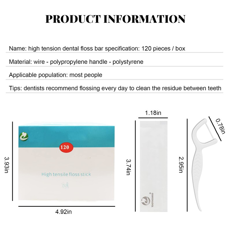 Dental Floss Picks- Individual Package Portable Floss 120pcs Flossers with