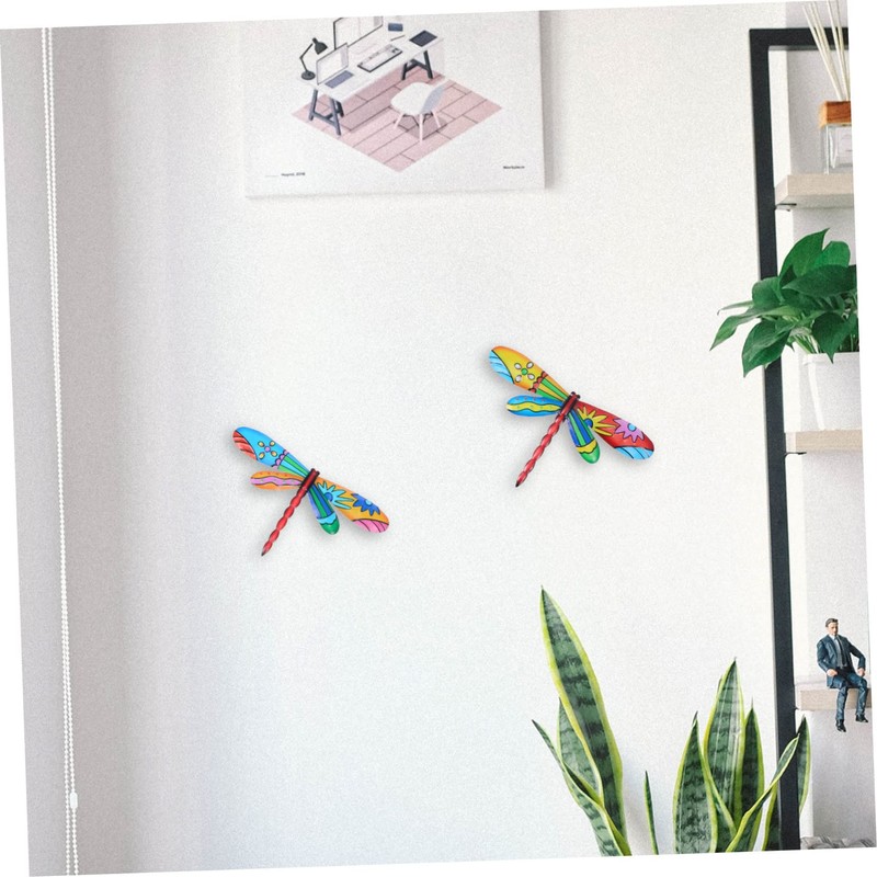 ABOOFAN 2sets Dragonfly Ornaments Iron Craft Home Decor Wall Decor