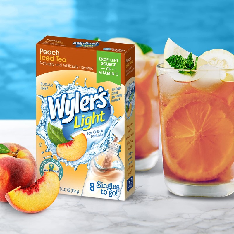 Wyler's Light Peach Iced Tea Singles To Go Drink Mix,