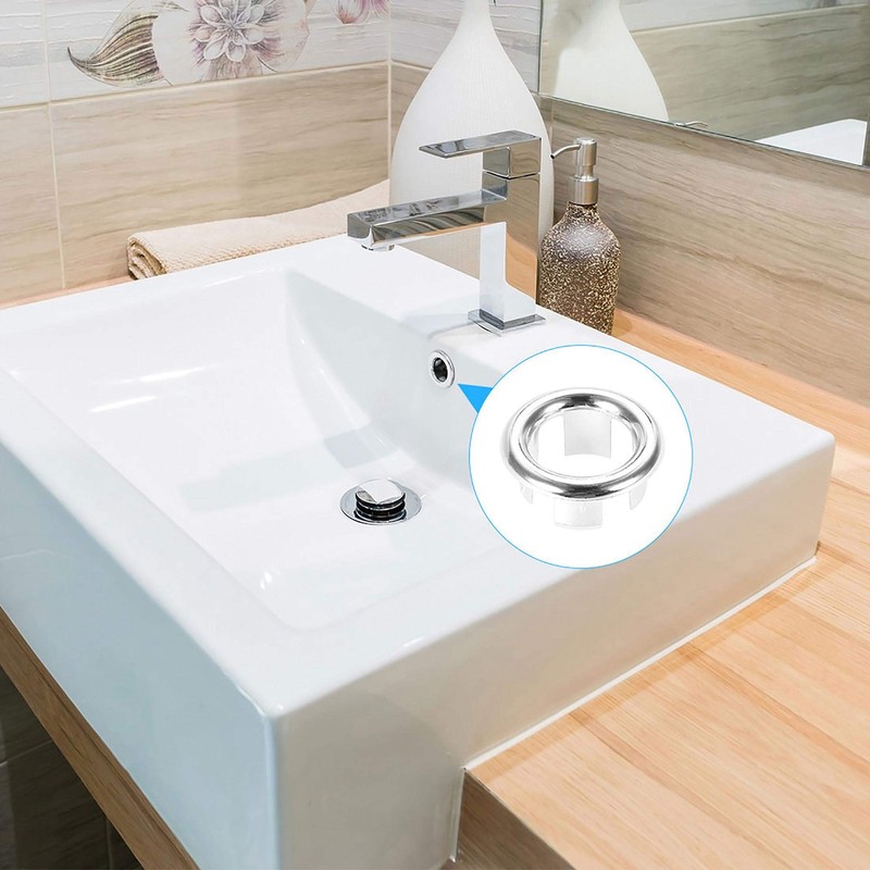 uxcell Sink Basin Trim Overflow Cover Insert in Hole Ring