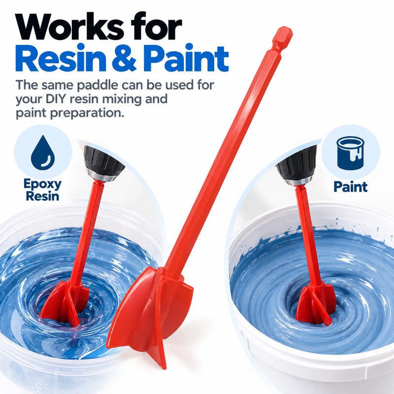 Drill Mixer Paddle for Epoxy Resin & Paint – 6.35mm