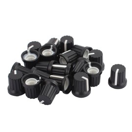 sourcing map 20 x Plastic 6 mm Diameter Lamp Light Dimmer Control Knob Cap Black DE de de