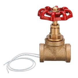 CocinaCo Vintage Steampunk 1/2 Inch Red Handle Stop Valve Light Switch with Wire for Water Pipe Lamp