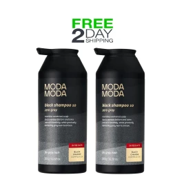 ModaModa Zero Gray Black Hair Shampoo (10.58 Oz) Natural Darkening Color 2 Pack