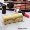 Motique Accessories Solid Gold Satin Ladies Lipstick Case with Mirror