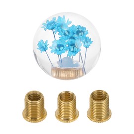 Partuto 1 Set 5.4cm Universal Flower Shift Knob - Car Gear Shifter Knob Round Ball with 3 Adapter for Automatic and Manual Vehicle - Faux Crystal Blue