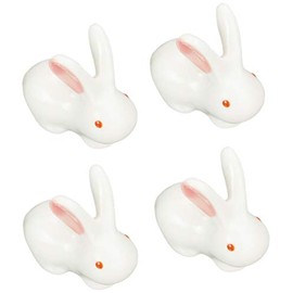 te-buruuxeai-suto Chopstick Rest Cute Rabbit Pink Ears Rabbit 4 Two Set katorari-resuto supu-nresuto Dinnerware Set