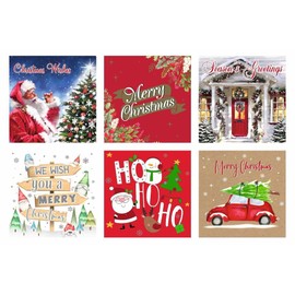 Charity Christmas Cards Assortment Box 50 Pack Xmas Cards |16 Unique Christmas Designs Festive Seasons Greetings For Friends Family |Ecofriendly, recyclable Greeting Cards