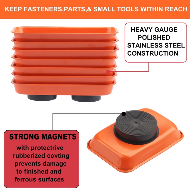10 PCS Magnetic Trays, Include 5 PCS 5.9X2.6Inch & 5